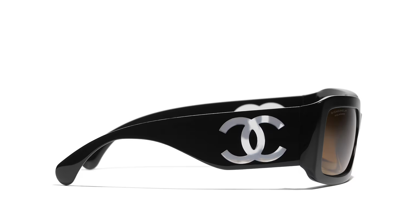 משקפי שמש של שאנל שחור-אפור | CHANEL Rectangular glasses CH5526 Black-Grey
