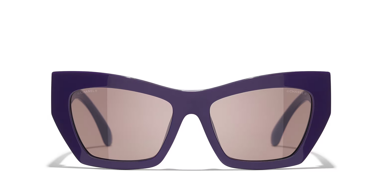 משקפי שמש של שאנל סגול-ורוד | CHANEL Cat eye glasses CH5527 Purple-Pink