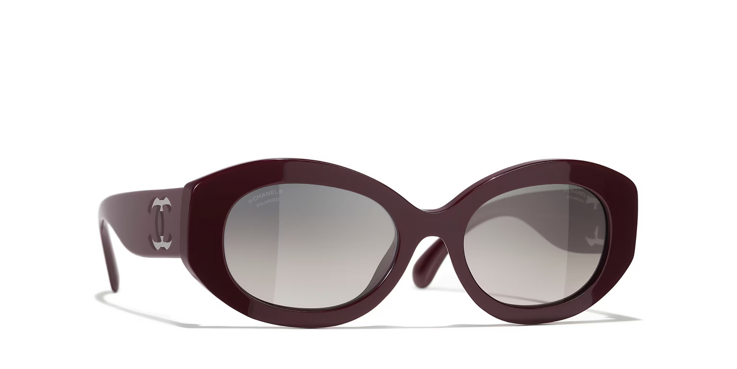 משקפי שמש של שאנל סגול-אפור | CHANEL Oval glasses CH5528 Purple-Grey