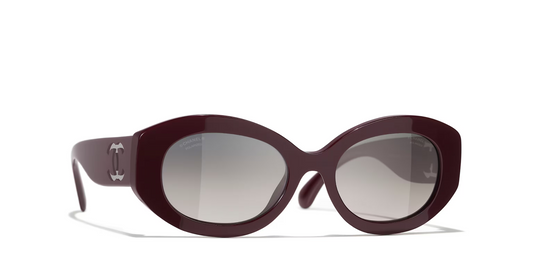 משקפי שמש של שאנל סגול-אפור | CHANEL Oval glasses CH5528 Purple-Grey