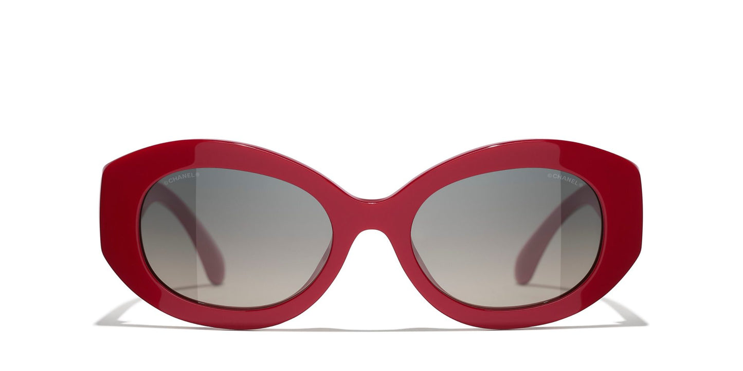משקפי שמש של שאנל אדום-אפור | CHANEL Oval glasses CH5528 Red-Grey
