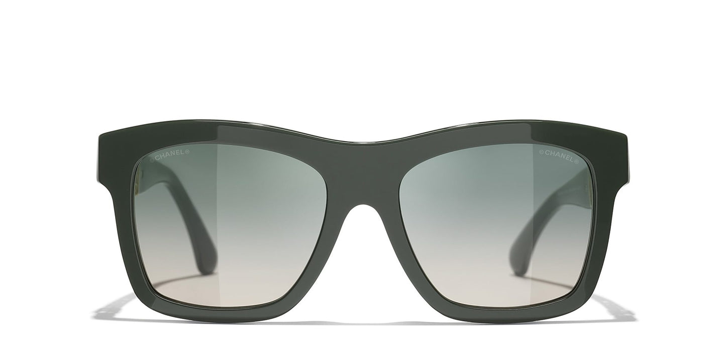 משקפי שמש של שאנל ירוק-ירוק | CHANEL Square Sunglasses CH5533 Green-Green