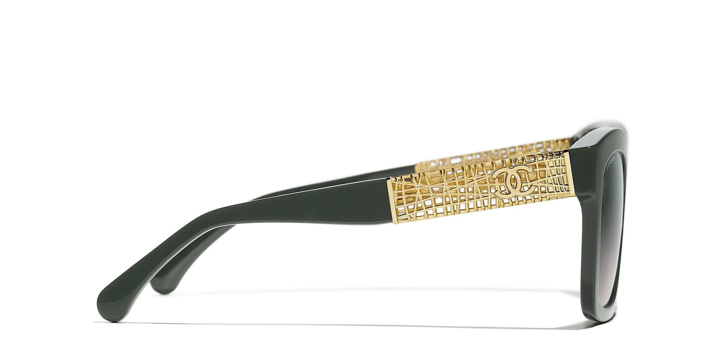 משקפי שמש של שאנל ירוק-ירוק | CHANEL Square Sunglasses CH5533 Green-Green
