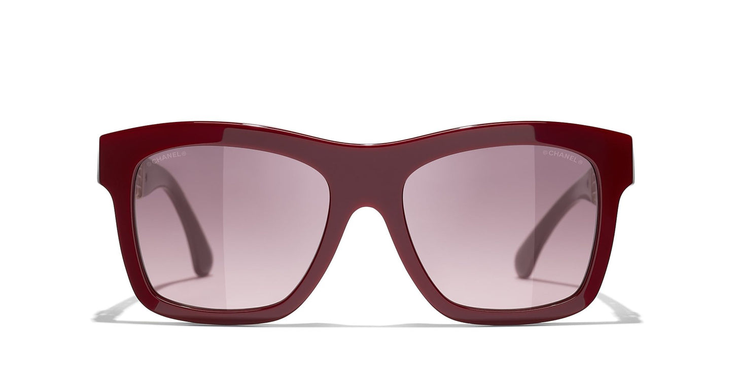 משקפי שמש של שאנל אדום-ורוד | CHANEL Square Sunglasses CH5533 Red-Pink