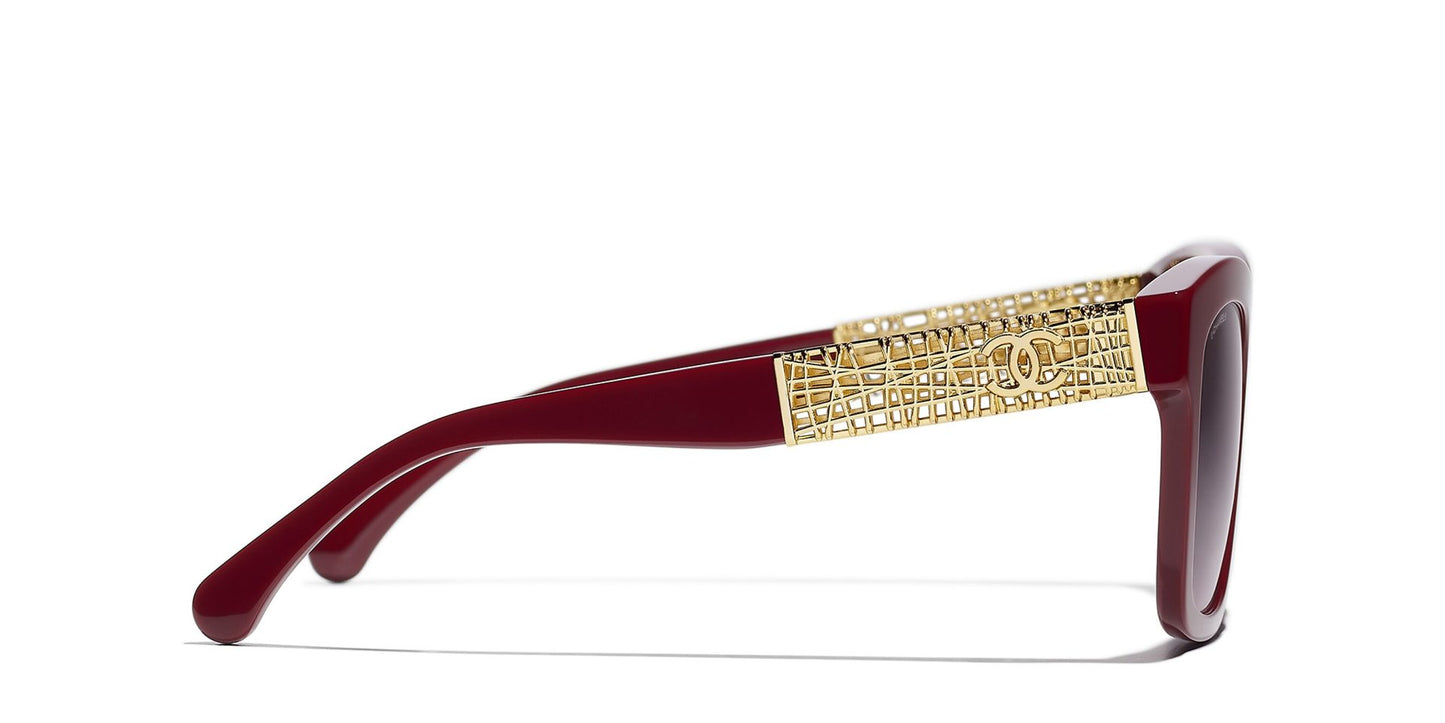 משקפי שמש של שאנל אדום-ורוד | CHANEL Square Sunglasses CH5533 Red-Pink