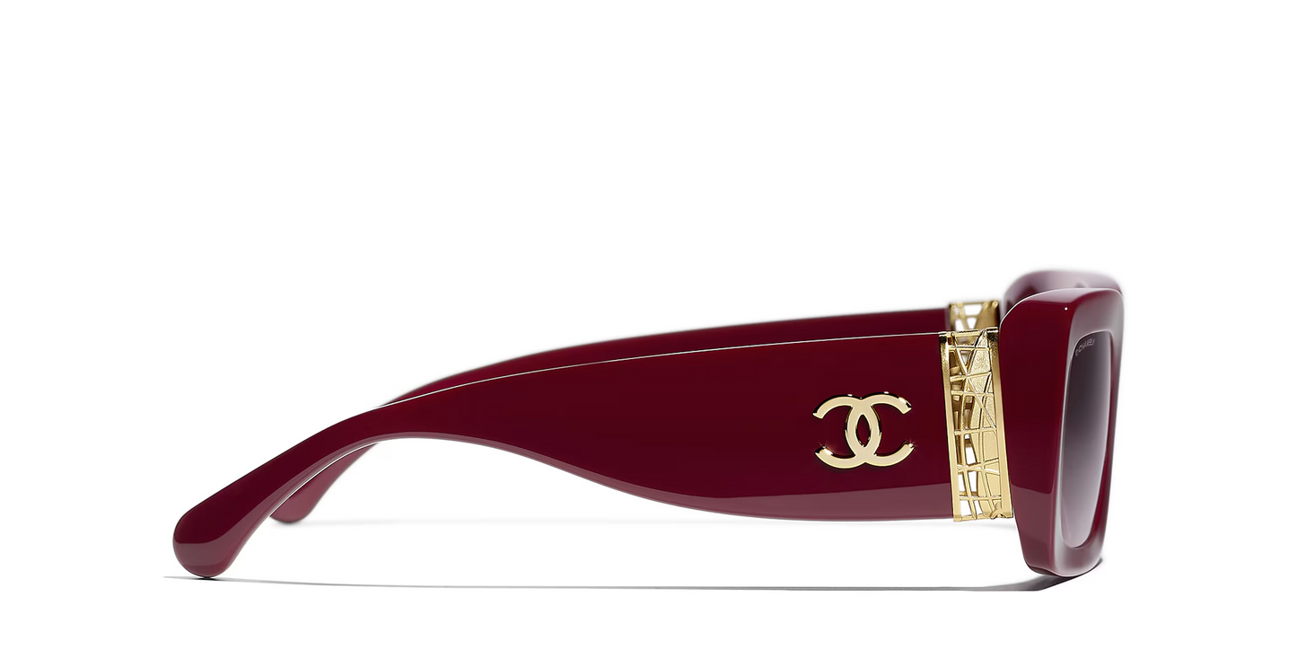 משקפי שמש של שאנל אדום-ורוד | CHANEL Rectangle Sunglasses CH5534 Red-Pink
