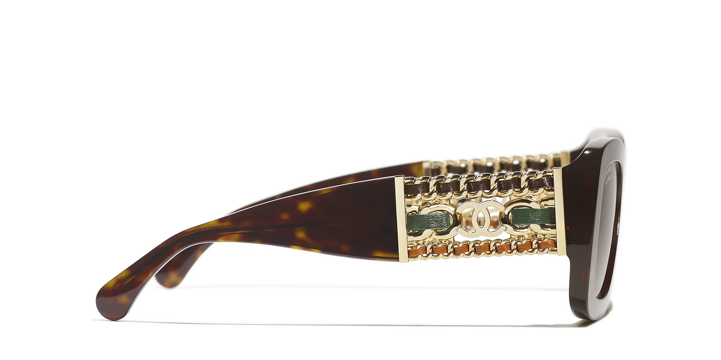 משקפי שמש של שאנל חום-חום | CHANEL Square glasses CH5535Q Brown-Brown