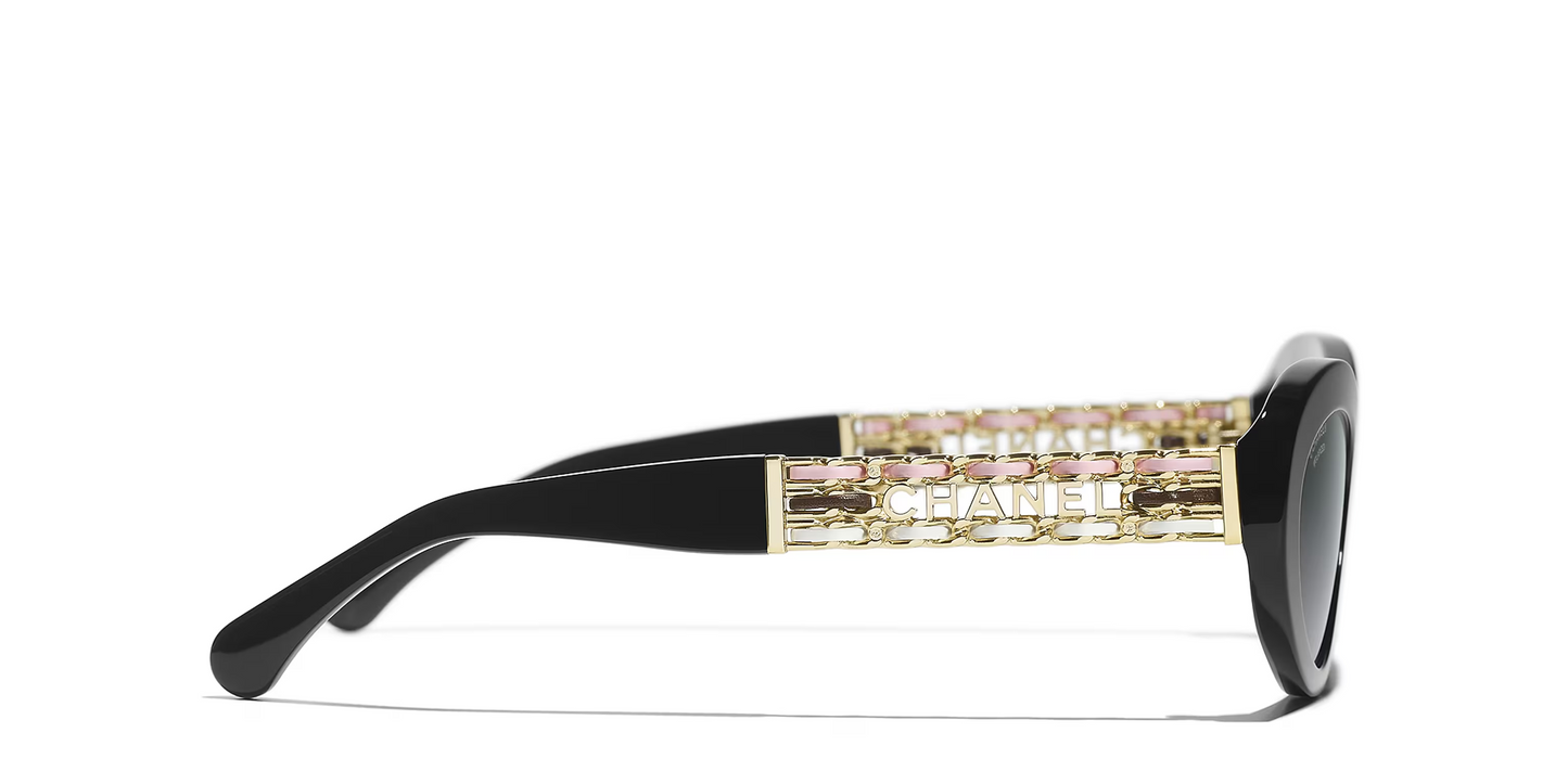 משקפי שמש של שאנל שחור-אפור | CHANEL Cat Eye Glasses CH5538Q Black-Grey