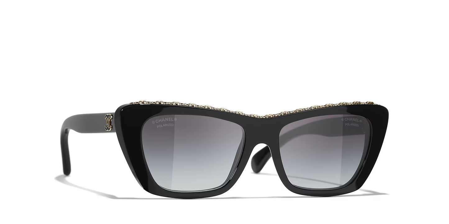 משקפי שמש של שאנל שחור-אפור | CHANEL Butterfly glasses CH5540 Black-Grey