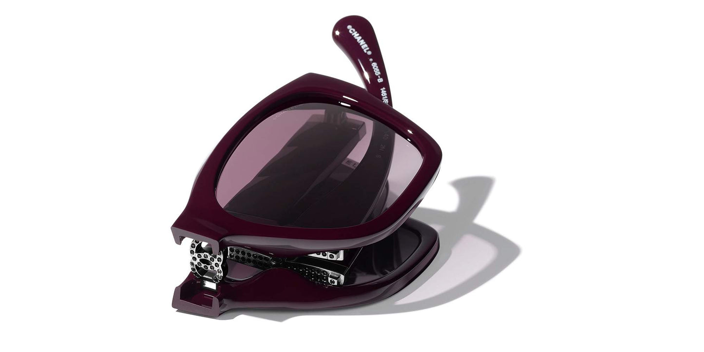 משקפי שמש של שאנל בורדו | CHANEL Square Sunglasses CH6055B Burgundy