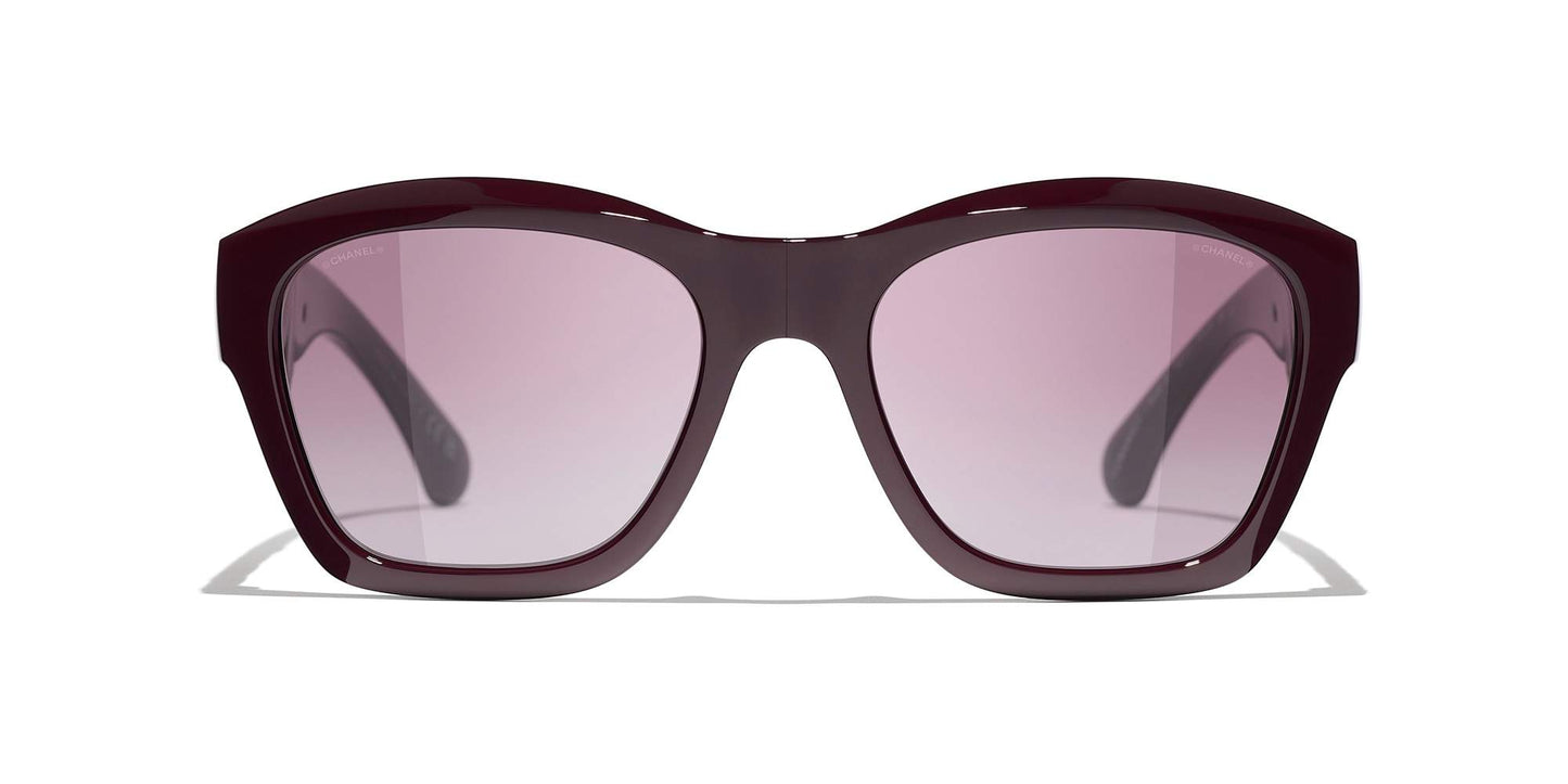 משקפי שמש של שאנל בורדו | CHANEL Square Sunglasses CH6055B Burgundy