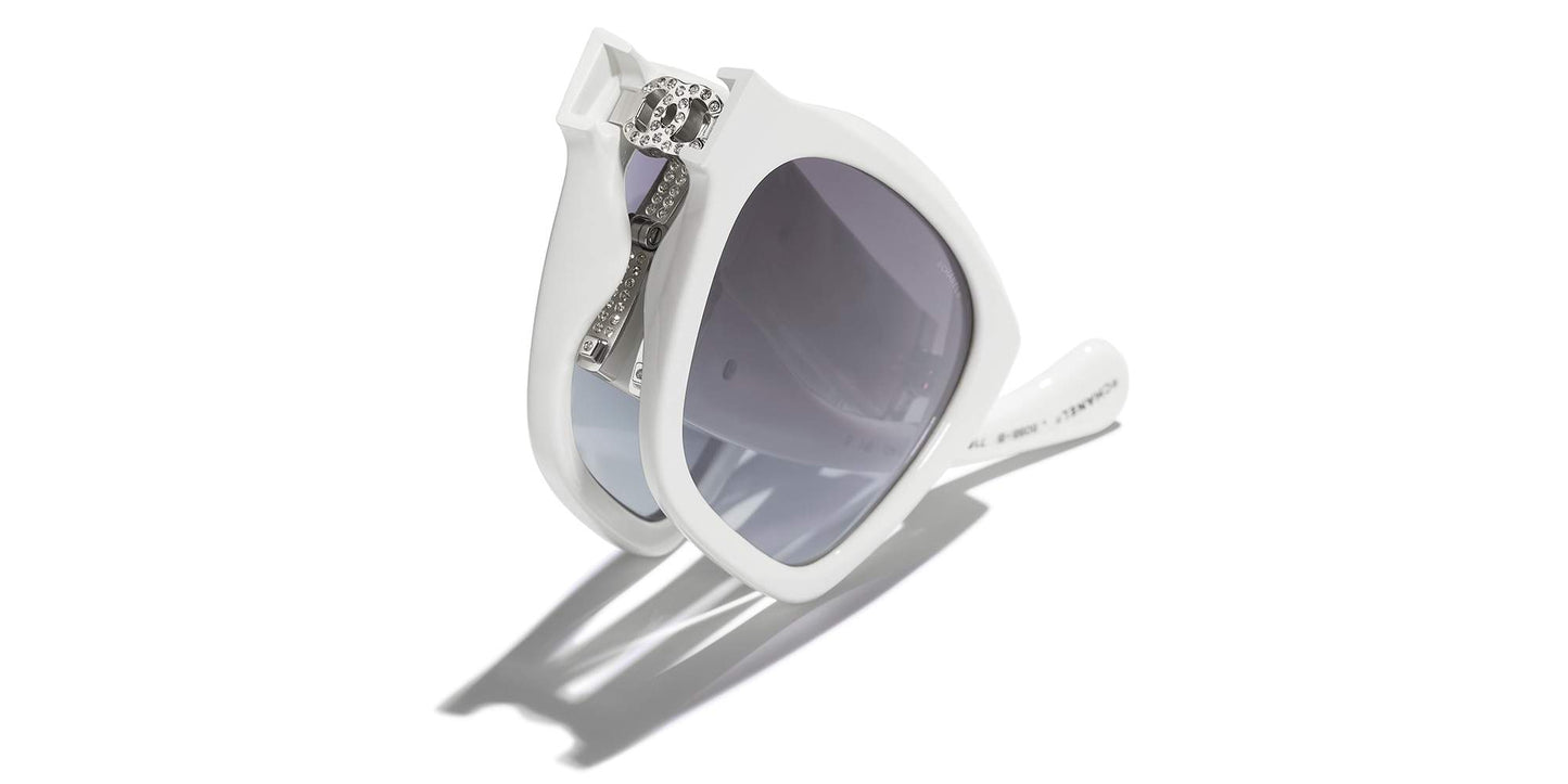משקפי שמש של שאנל לבן-אפור | CHANEL Square Sunglasses CH6055B White-Gray