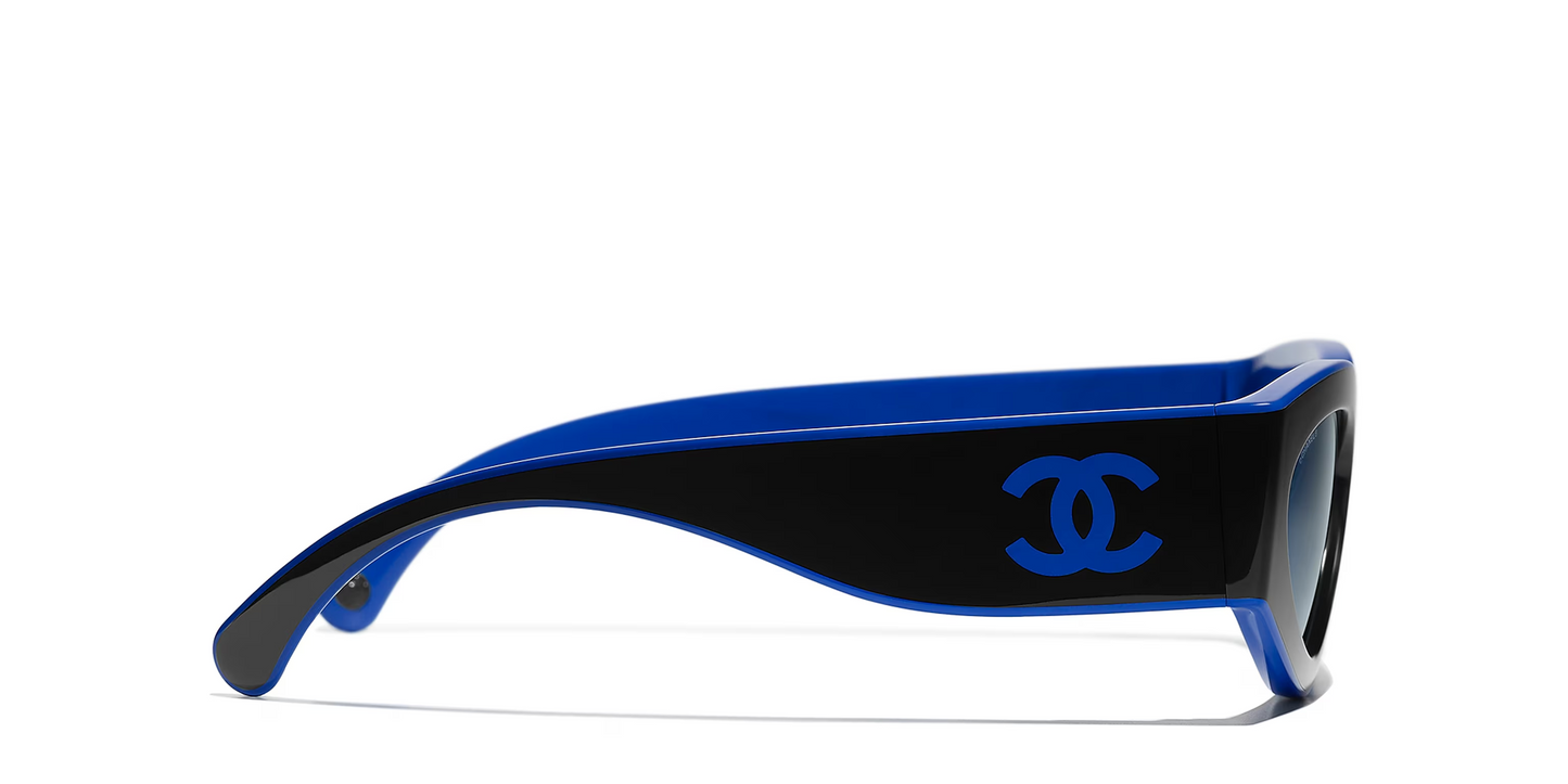 משקפי שמש של שאנל שחור-כחול | CHANEL Cat eye glasses CH6056 Black-Blue