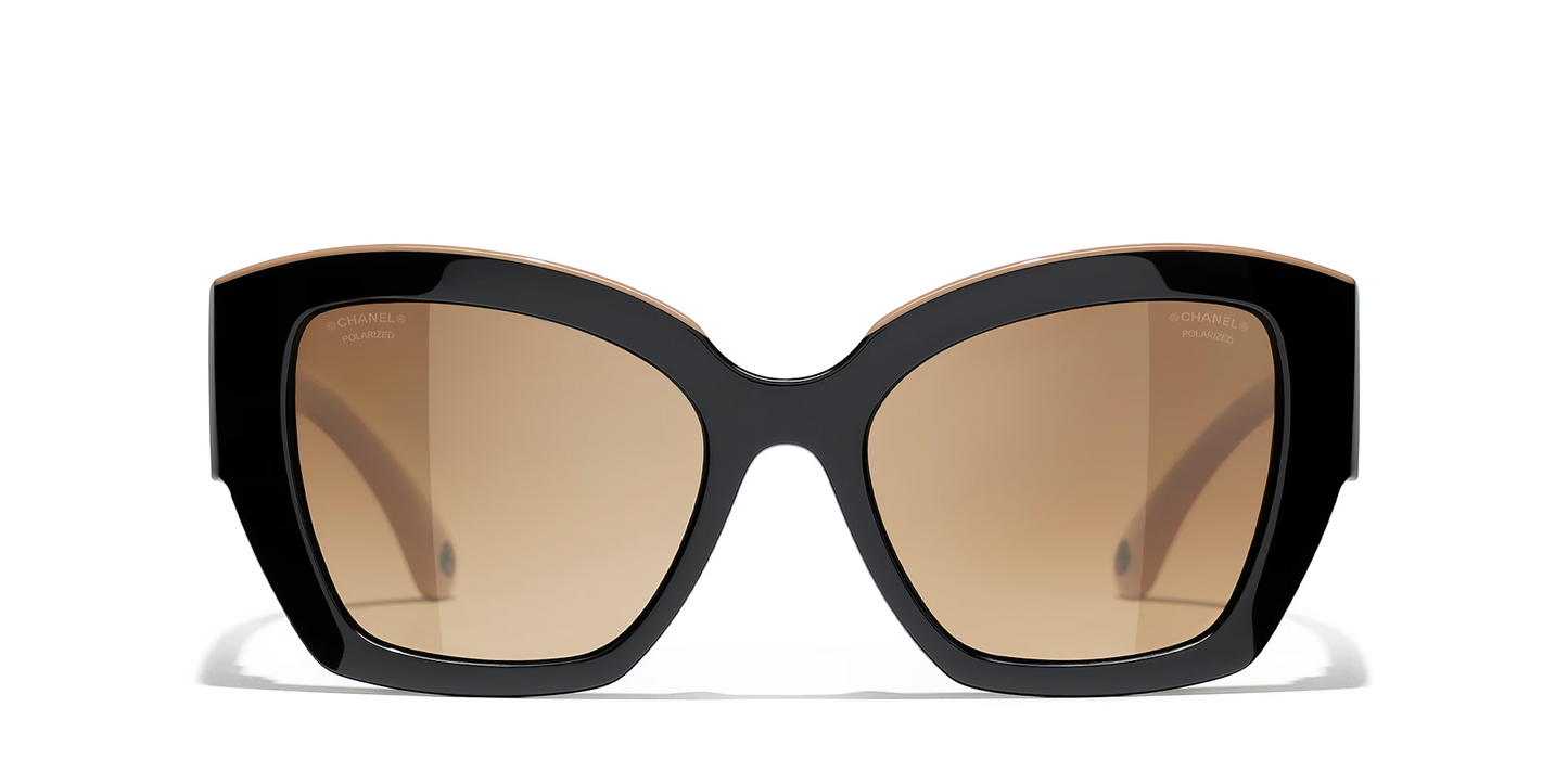 משקפי שמש של שאנל שחור-חום | CHANEL Butterfly glasses CH6058 Black-Brown
