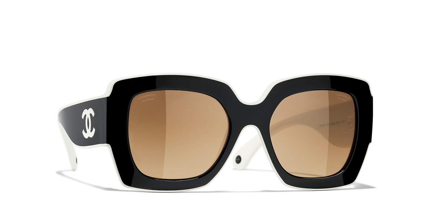 משקפי שמש של שאנל שחור-חום | CHANEL Square glasses CH6059 Black-Brown