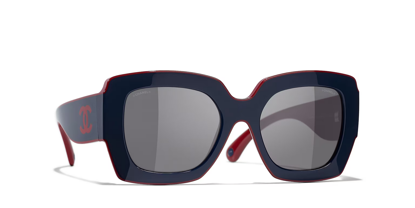 משקפי שמש של שאנל כחול-אפור | CHANEL Square glasses CH6059 Blue-Grey