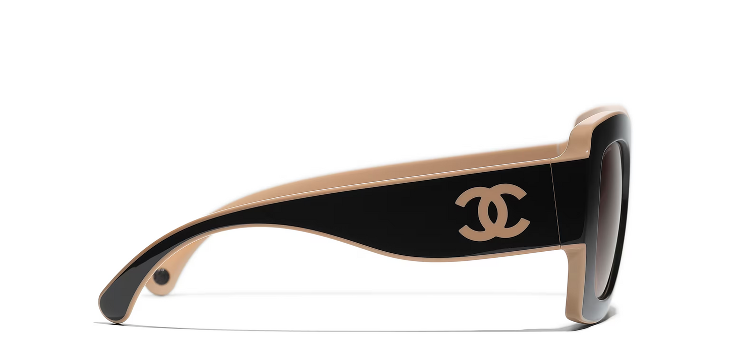 משקפי שמש של שאנל שחור-חום | CHANEL Square glasses CH6059 Black-Brown