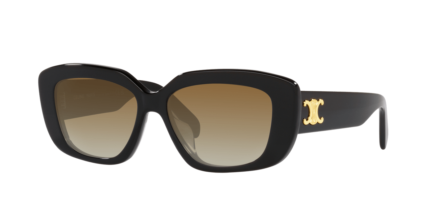 Celine Sunglasses Black Shiny-Brown Grad | CELINE CL40216U Black Shiny-Brown Grad