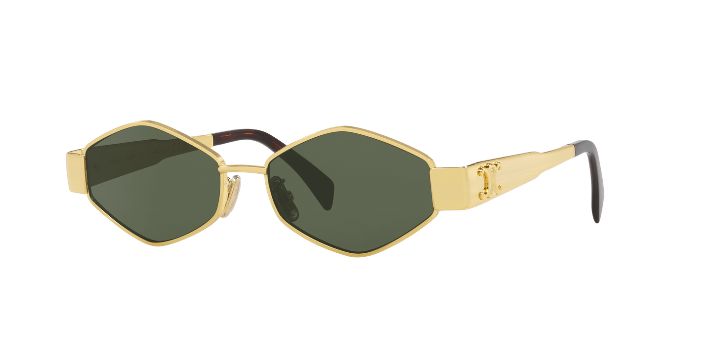 Celine Gold-Green Sunglasses | CELINE Metaltriomphe Gold-Green
