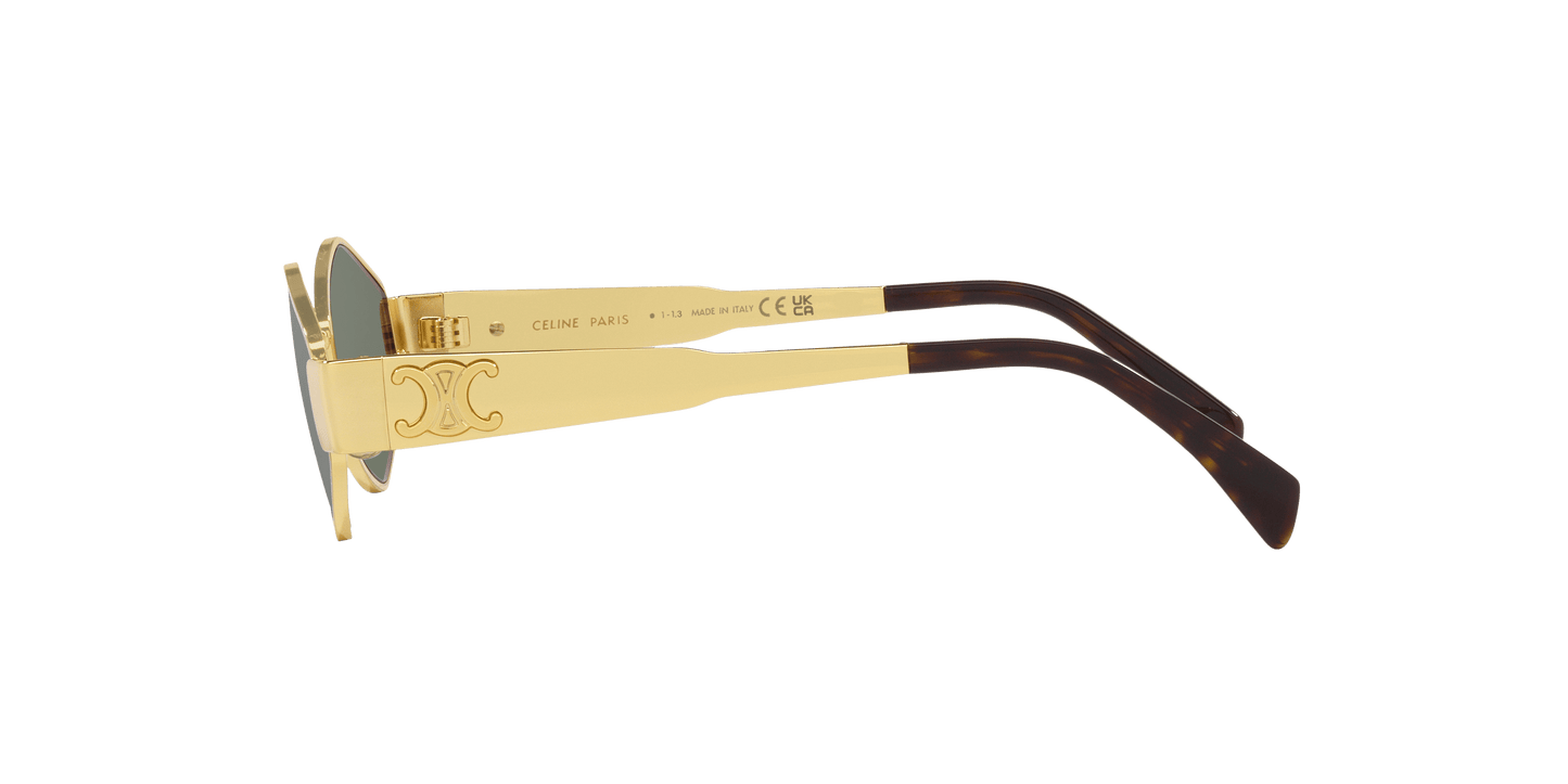 Celine Gold-Green Sunglasses | CELINE Metaltriomphe Gold-Green