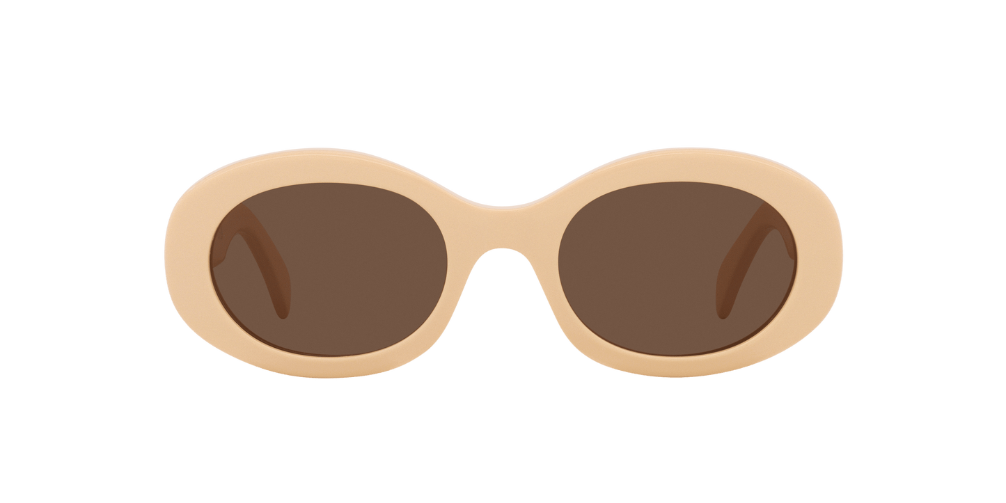 משקפי שמש של סלין לבן-חום | CELINE Triomphe Cl40194U White-Brown