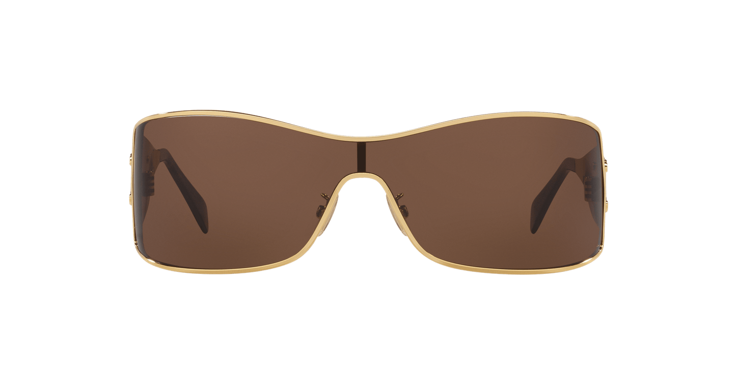 Celine Gold-Brown Sunglasses | CELINE Maxi Metal Triomphe Cl40283U Gold-Brown