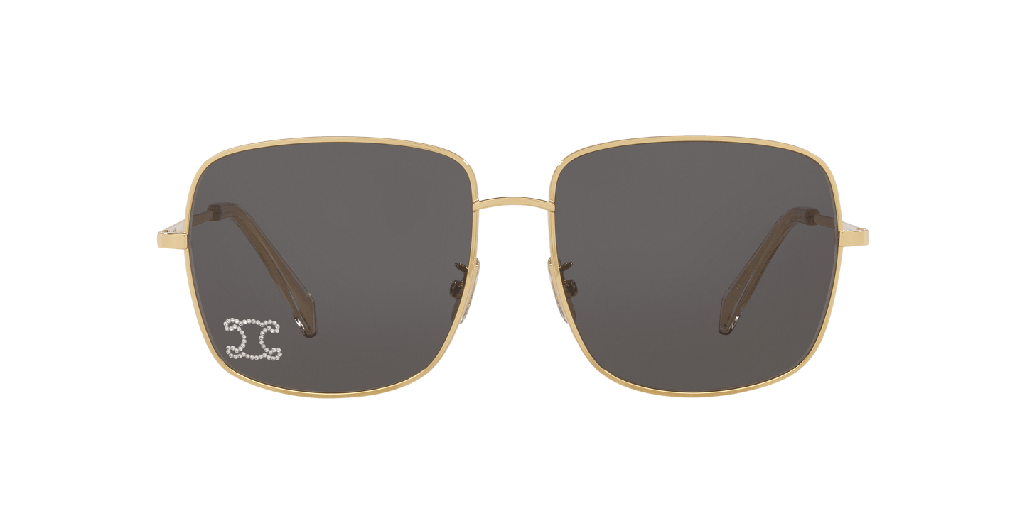 Celine Gold-Grey Sunglasses | CELINE Rhinestone Triomphe Cl40284U Gold-Grey