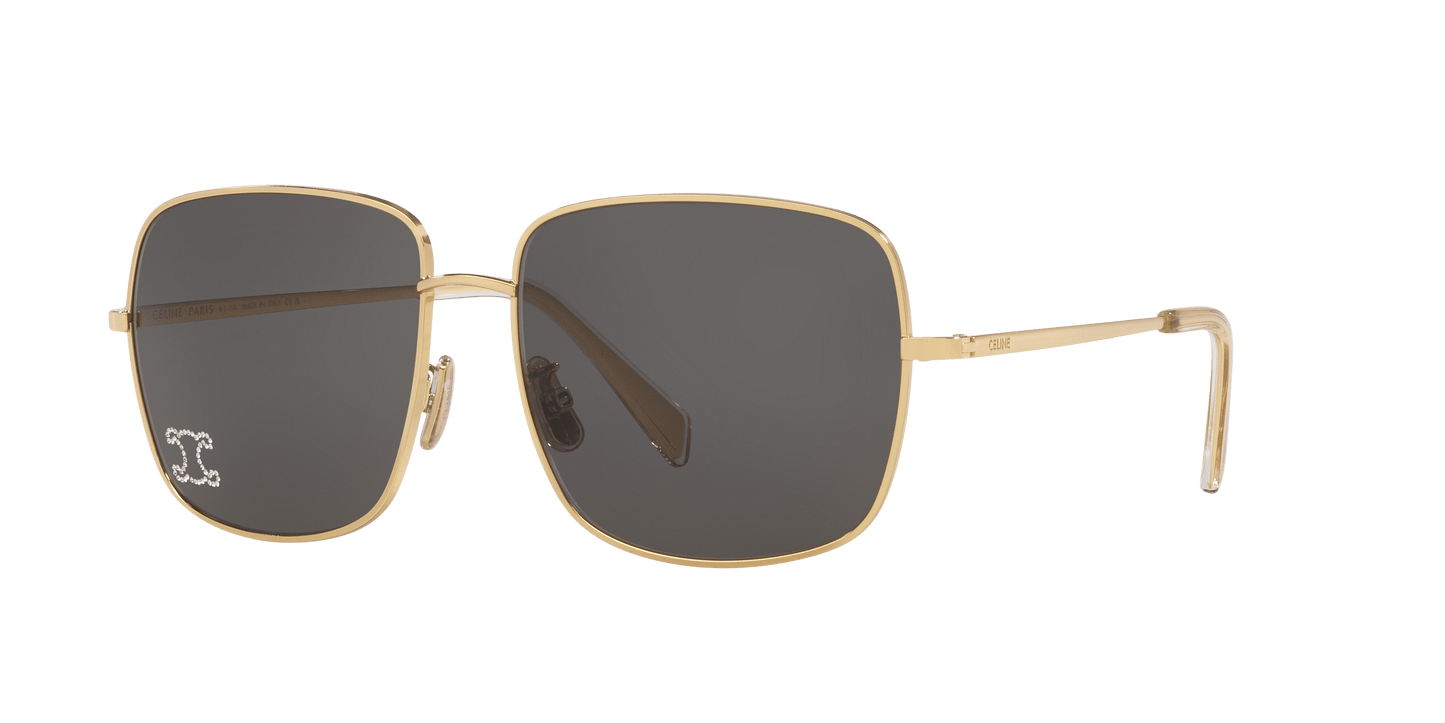 סלין משקפי שמש זהב-אפור | CELINE Rhinestone Triomphe Cl40284U Gold-Grey