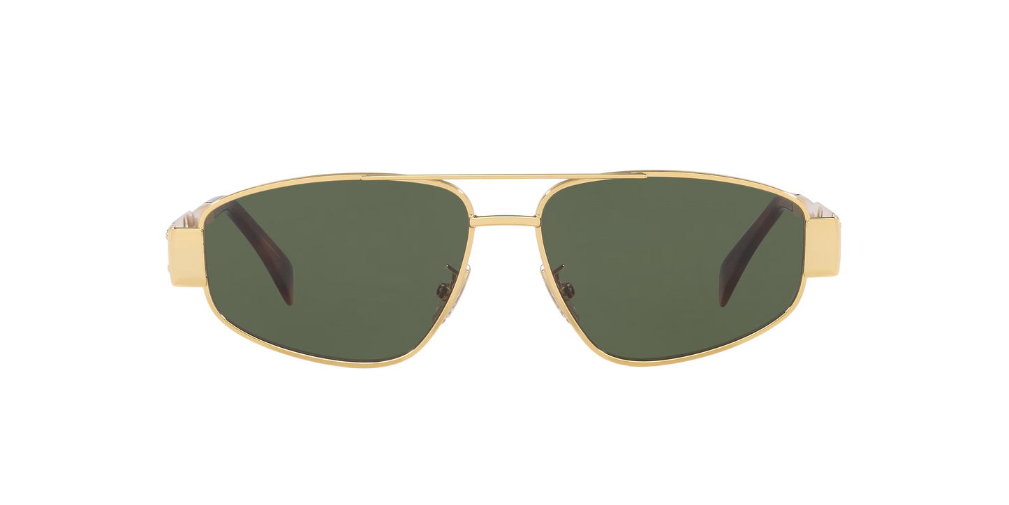 Celine Gold-Green Sunglasses | CELINE Metal Triomphe Cl40281U Gold-Green