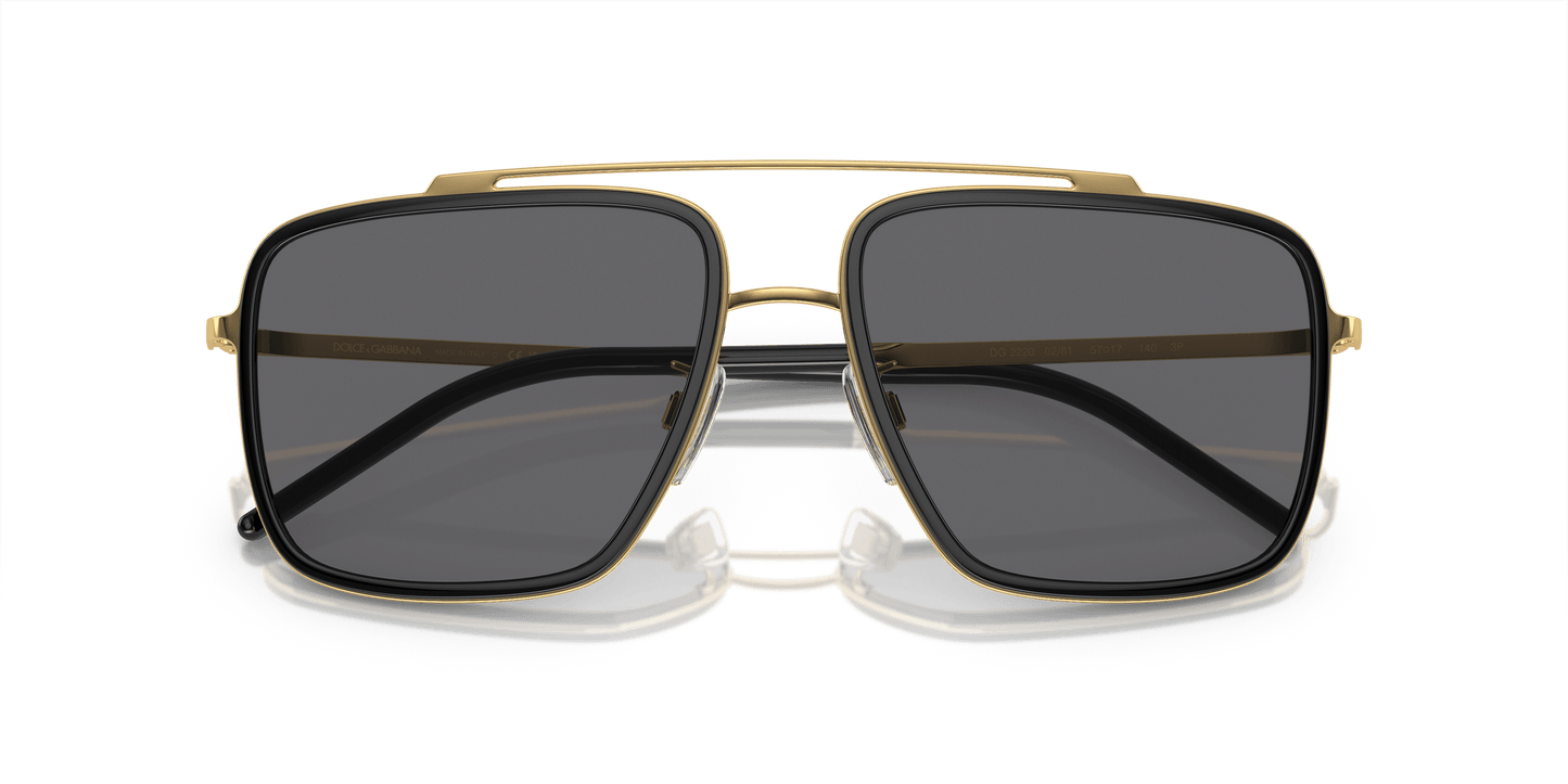 Dolce & Gabbana Sunglasses Gold/Black-Grey/Black | Dolce&Gabbana DG2220 Gold/Black-Grey/Black