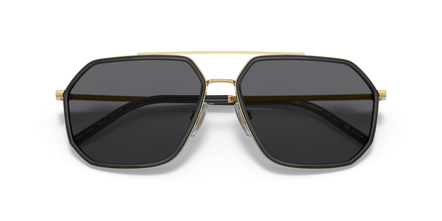 Dolce & Gabbana Sunglasses Gold/Black-Polar Grey | Dolce&Gabbana DG2285 Gold/Black-Polar Grey