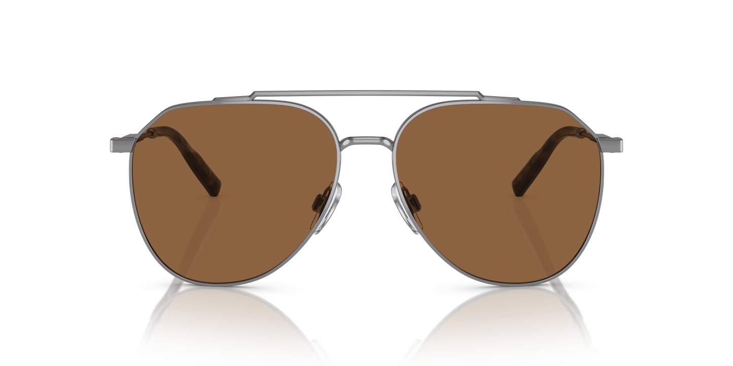 משקפי שמש דולצ'ה וגבאנה בצבע חום-מטאל | Dolce&Gabbana DG2296 Gunmetal-Brown