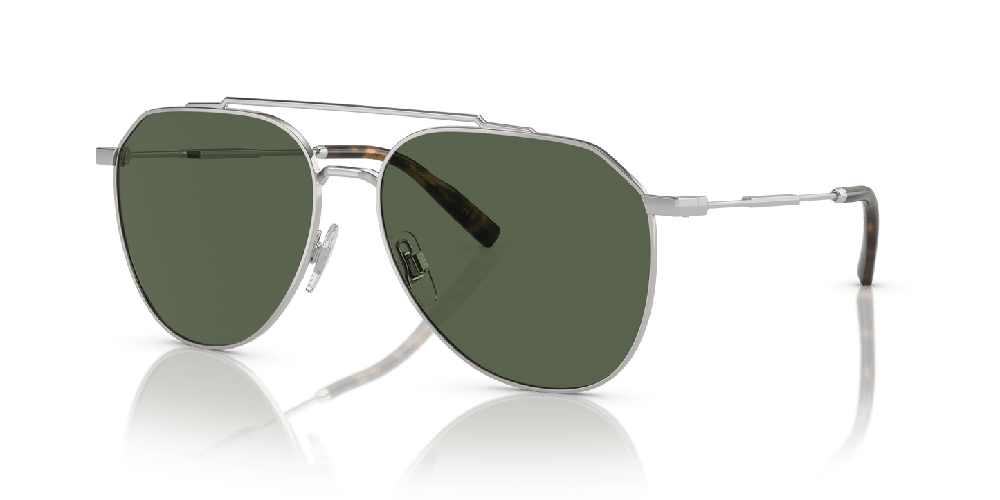 Dolce & Gabbana Sunglasses Polarized Silver-Dark Green | Dolce&Gabbana DG2296 Silver-Dark Green Polarized