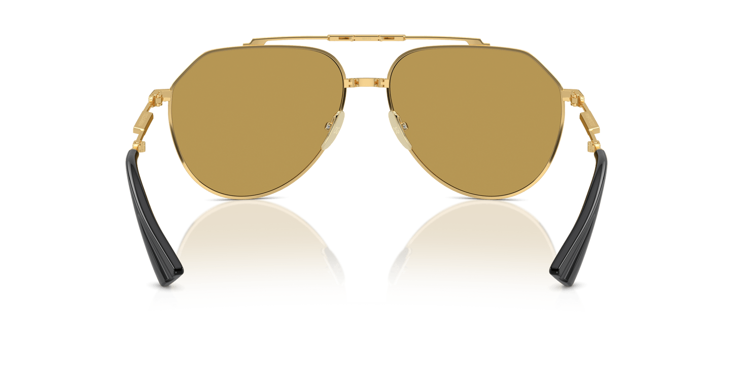 Dolce & Gabbana DG2302 Gold Plated-Light Brown Mirror Gold Sunglasses