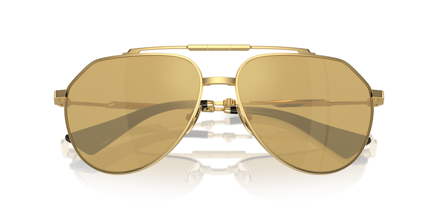 Dolce & Gabbana DG2302 Gold Plated-Light Brown Mirror Gold Sunglasses