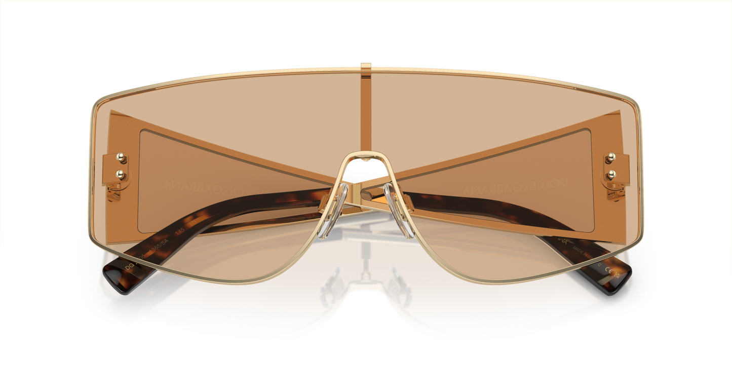 Dolce & Gabbana DG2305 Light Gold-Light Brown Mirror Flash Gold Sunglasses