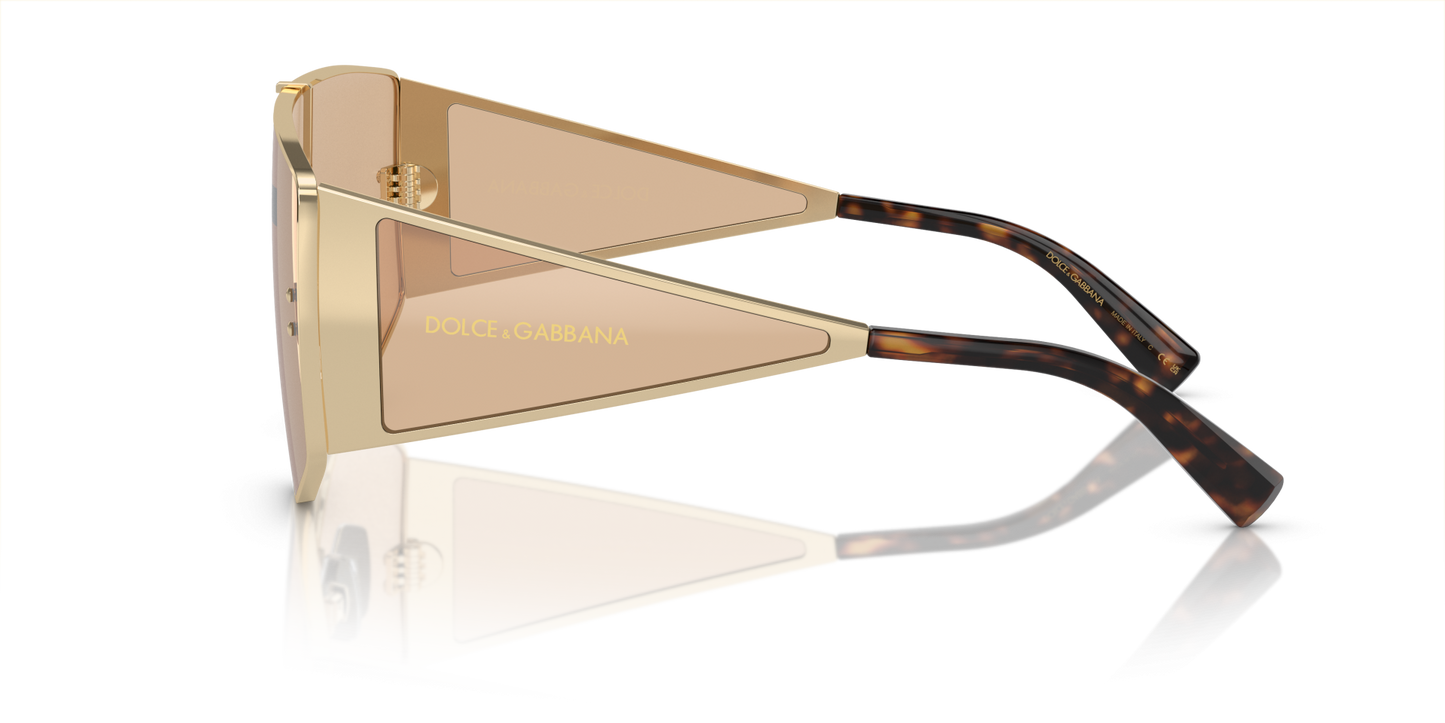 Dolce & Gabbana DG2305 Light Gold-Light Brown Mirror Flash Gold Sunglasses