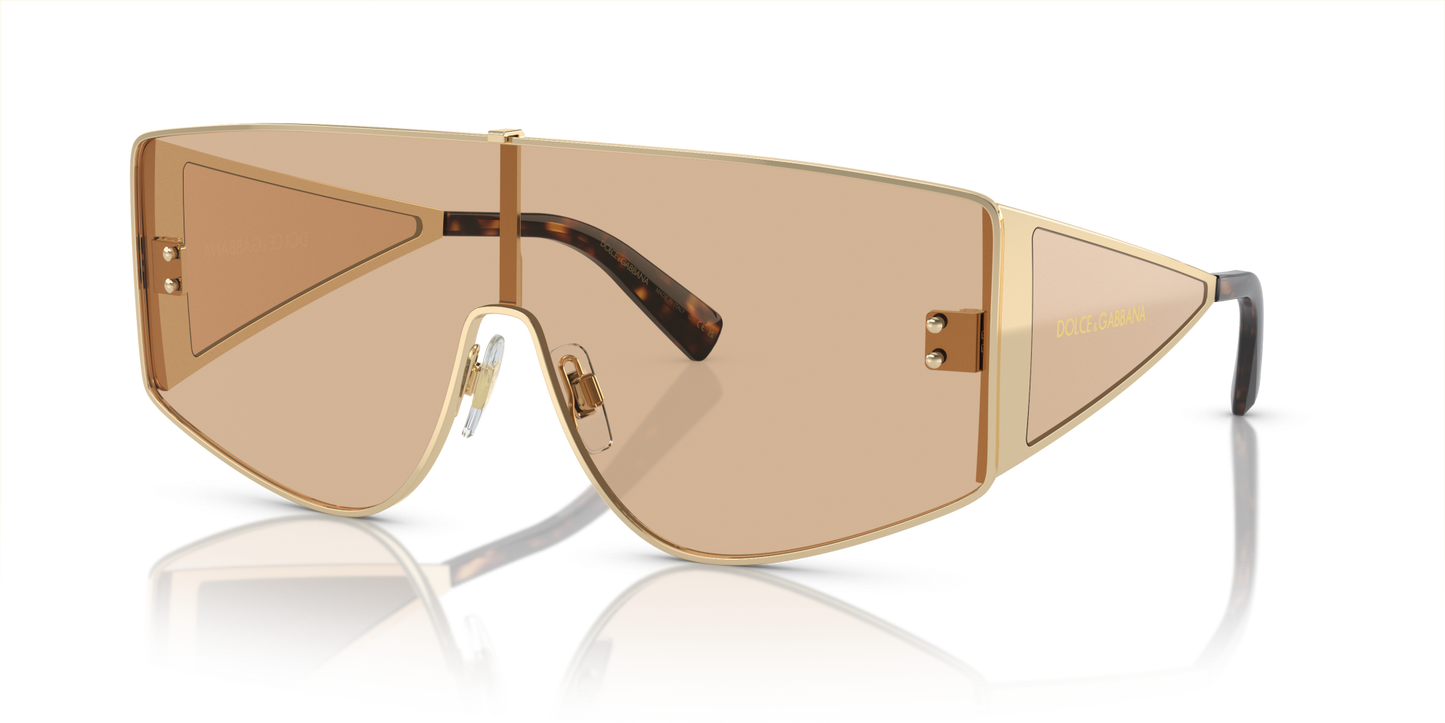 Dolce & Gabbana DG2305 Light Gold-Light Brown Mirror Flash Gold Sunglasses