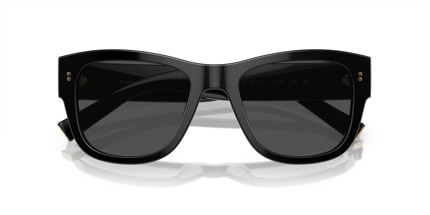 משקפי שמש דולצ'ה וגבאנה שחור-אפור כהה | Dolce&Gabbana DG4338 Black-Dark Grey