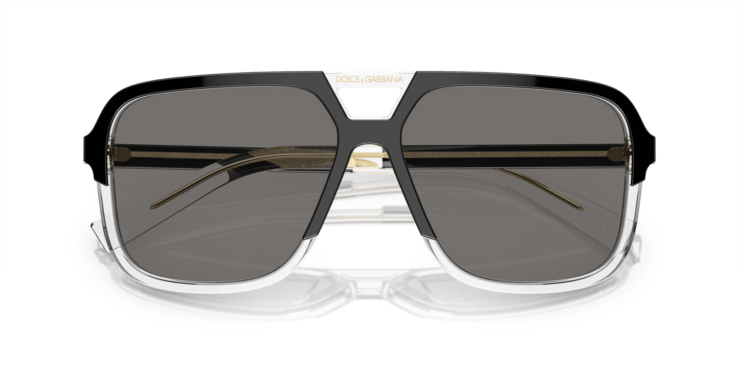 Dolce & Gabbana DG4354 Top Black On Crystal-Dark Grey Sunglasses