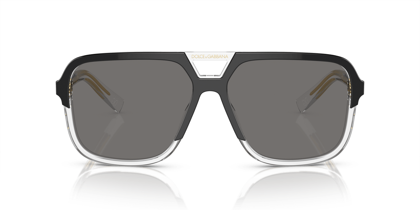 Dolce & Gabbana DG4354 Top Black On Crystal-Dark Grey Sunglasses