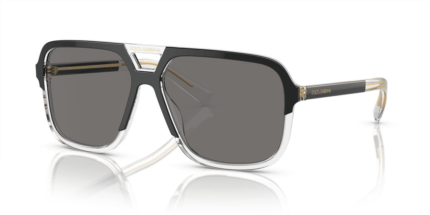 Dolce & Gabbana DG4354 Top Black On Crystal-Dark Grey Sunglasses