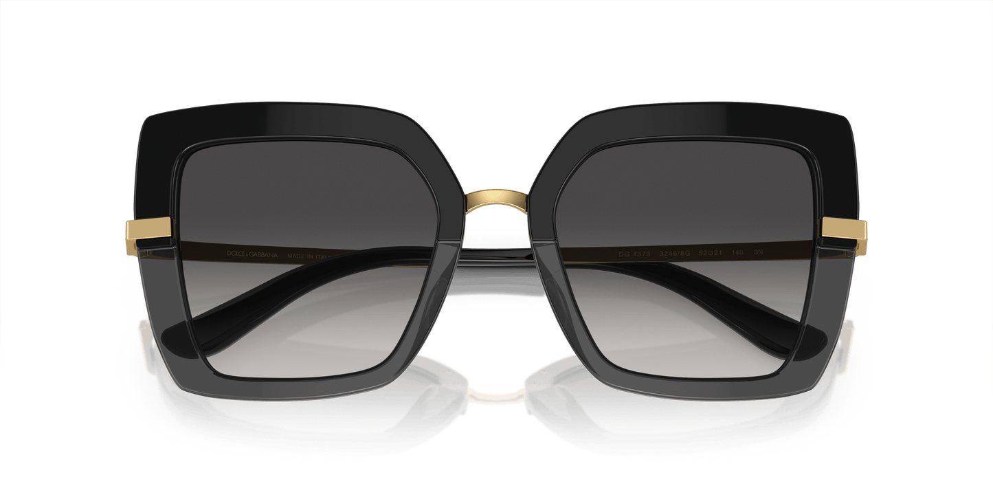 Dolce & Gabbana Sunglasses Black On Transparent Black – Light Grey Gradient Black | Dolce&Gabbana DG4373 Black On Transparent Black-Light Grey Gradient Black