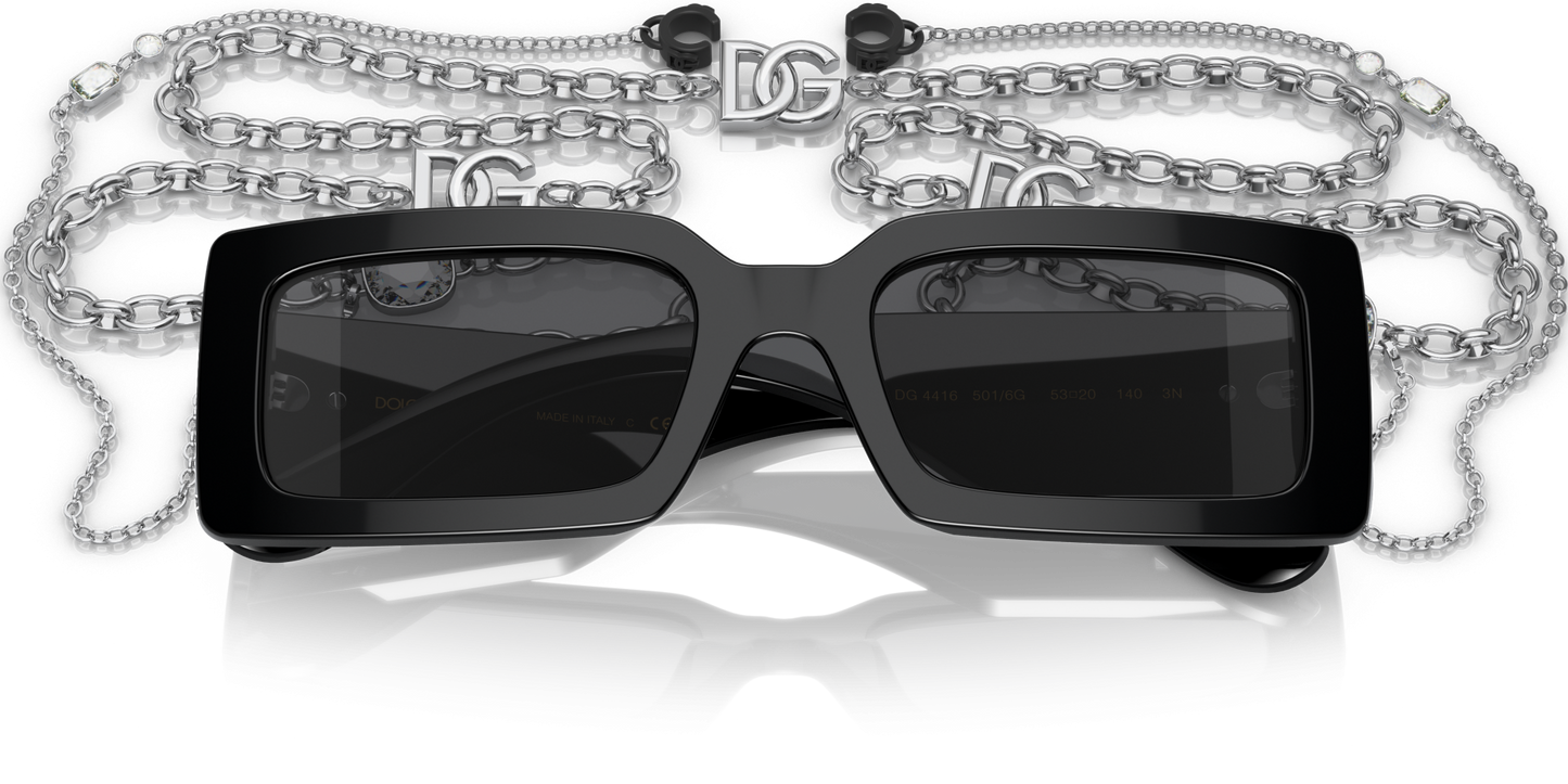 Dolce & Gabbana DG4416 Round Gaze Black-Grey Mirror Black Sunglasses