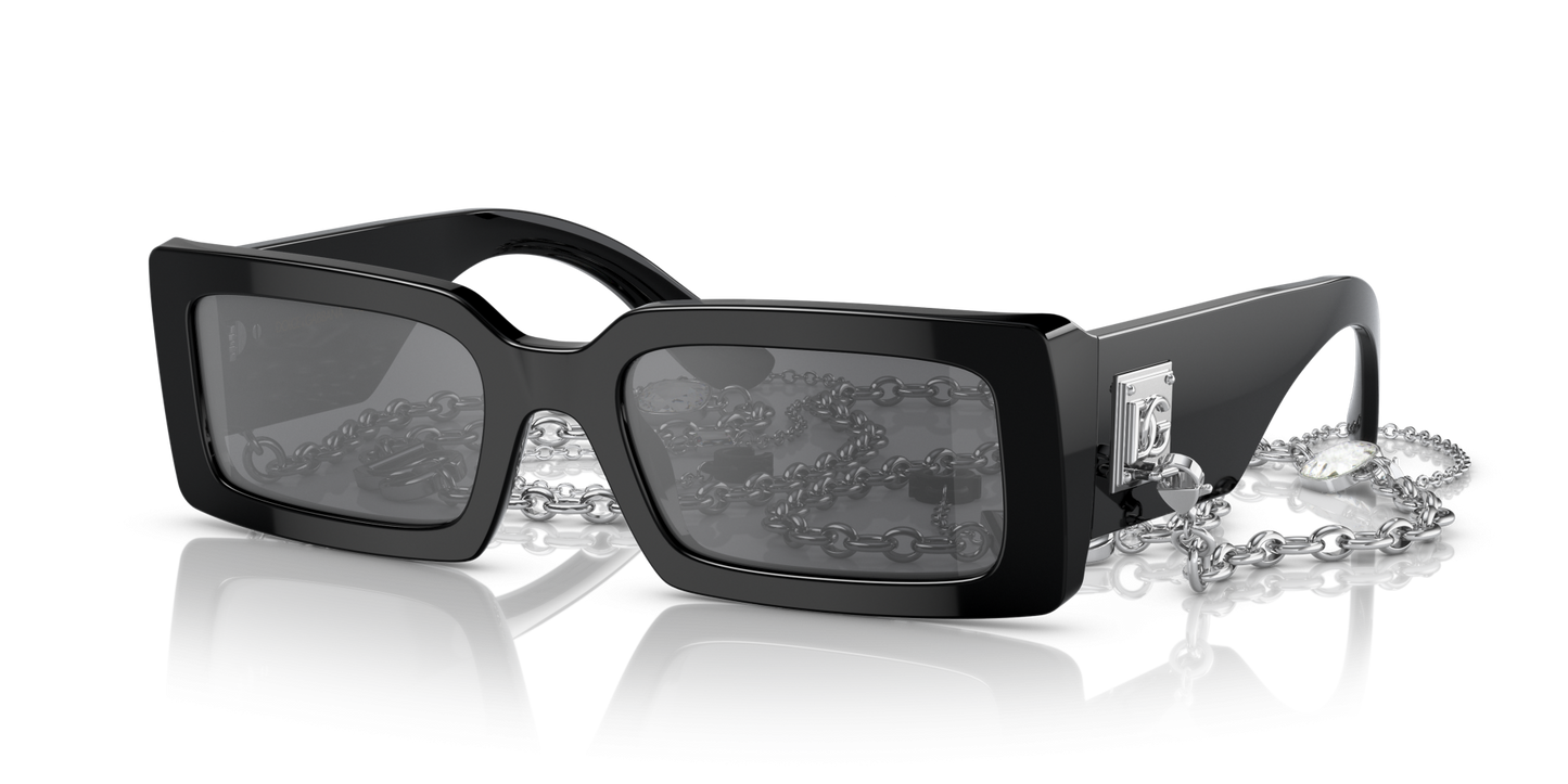 Dolce & Gabbana DG4416 Round Gaze Black-Grey Mirror Black Sunglasses