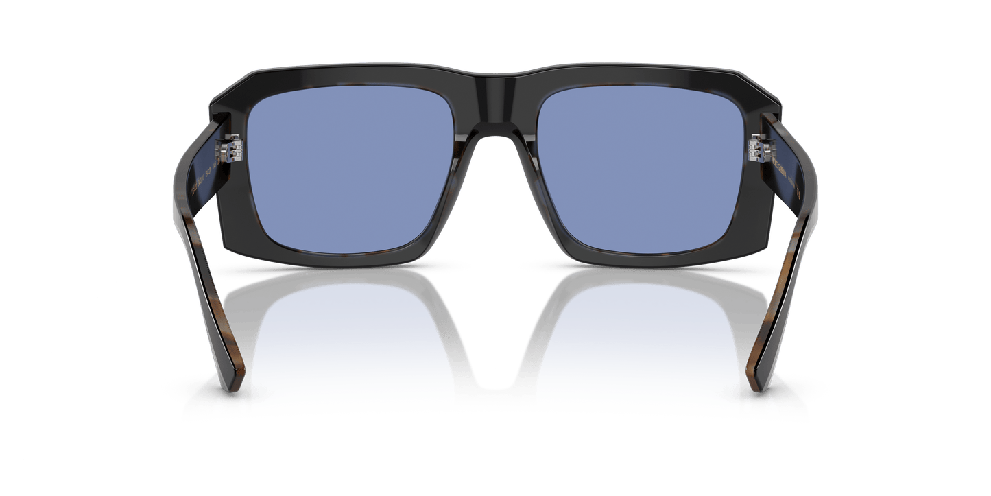 Dolce & Gabbana DG4430 Black On Grey Havana-Light Blue Mirror Silver Sunglasses