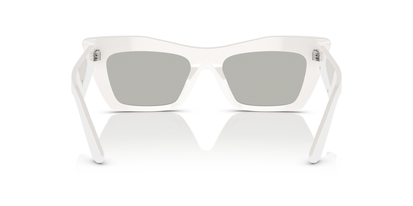 Dolce & Gabbana DG4435 White-Clear Mirror Silver Sunglasses