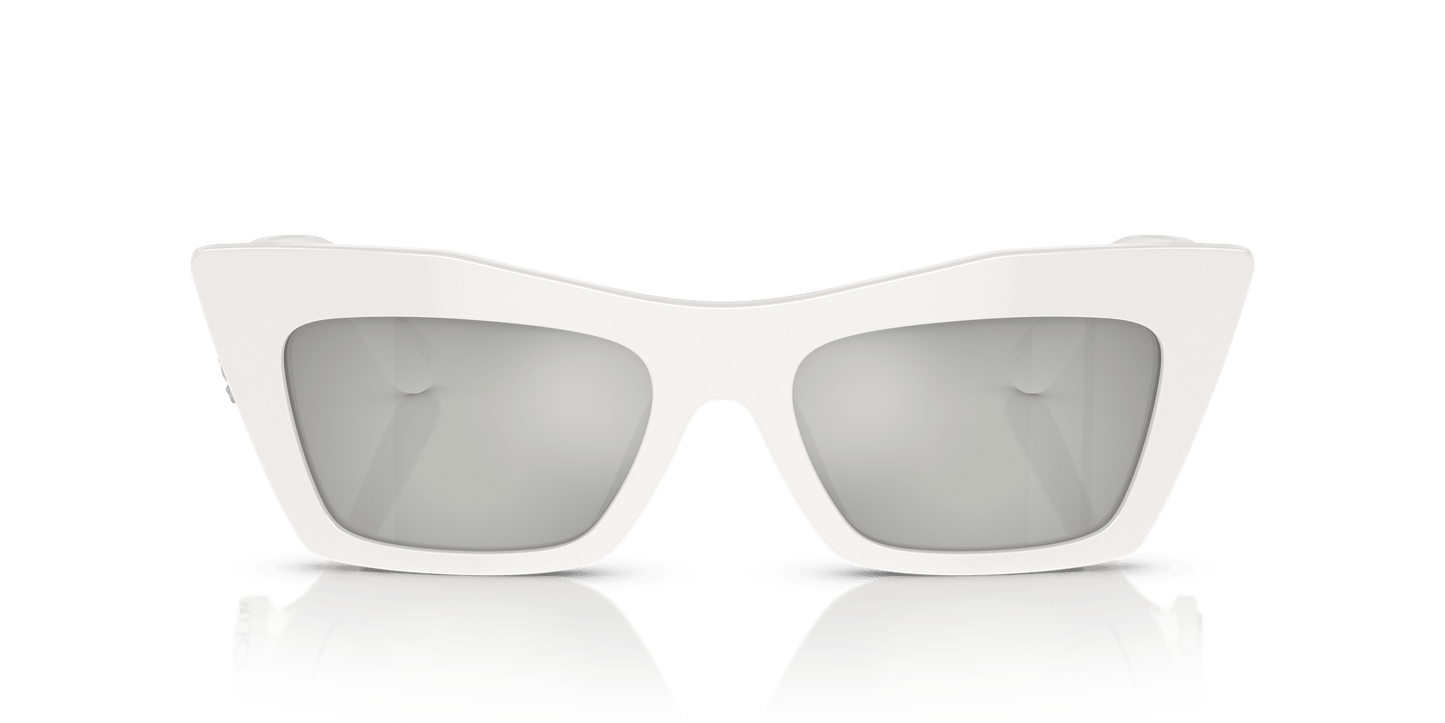 Dolce & Gabbana DG4435 White-Clear Mirror Silver Sunglasses