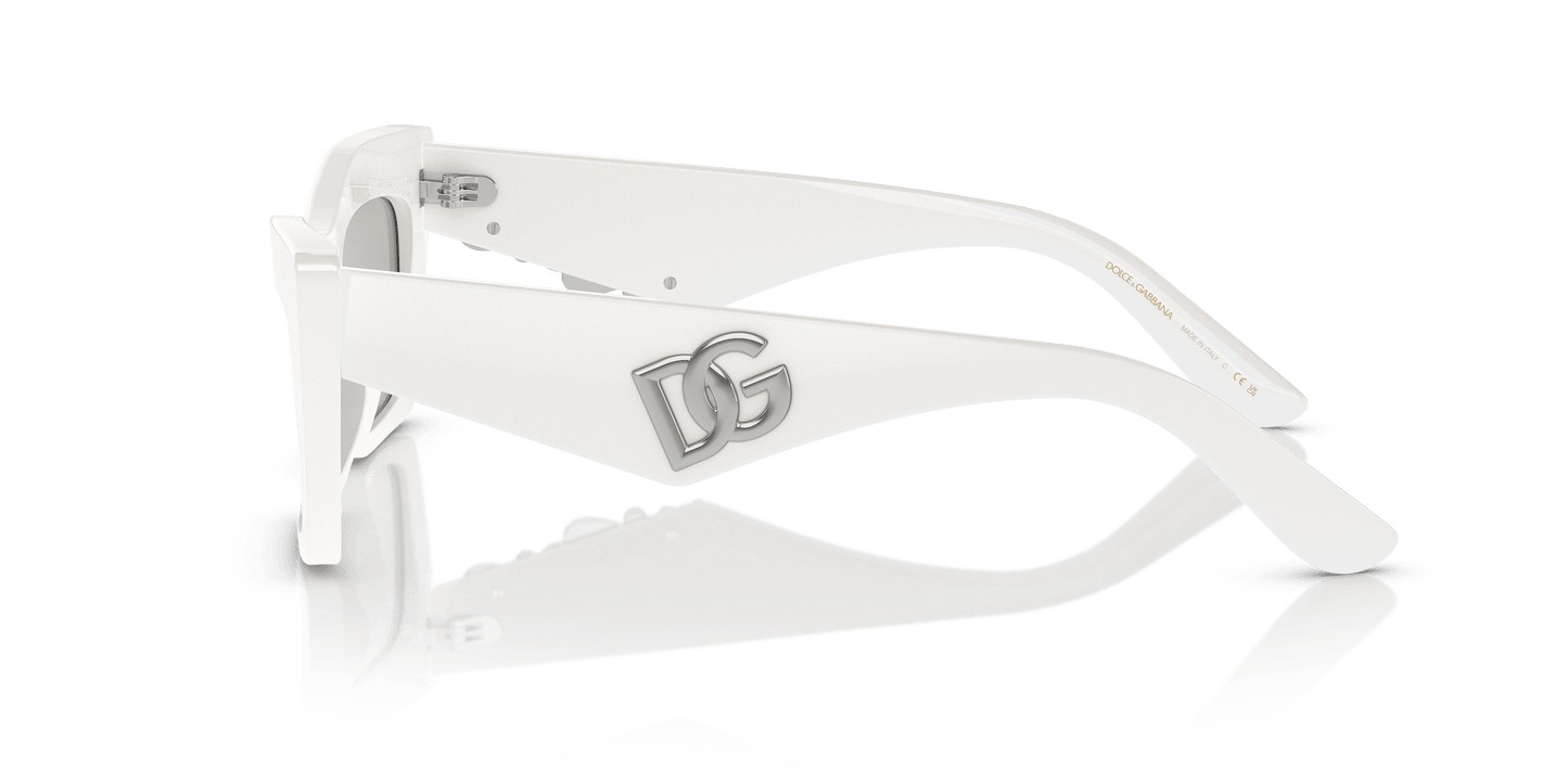 Dolce & Gabbana DG4435 White-Clear Mirror Silver Sunglasses