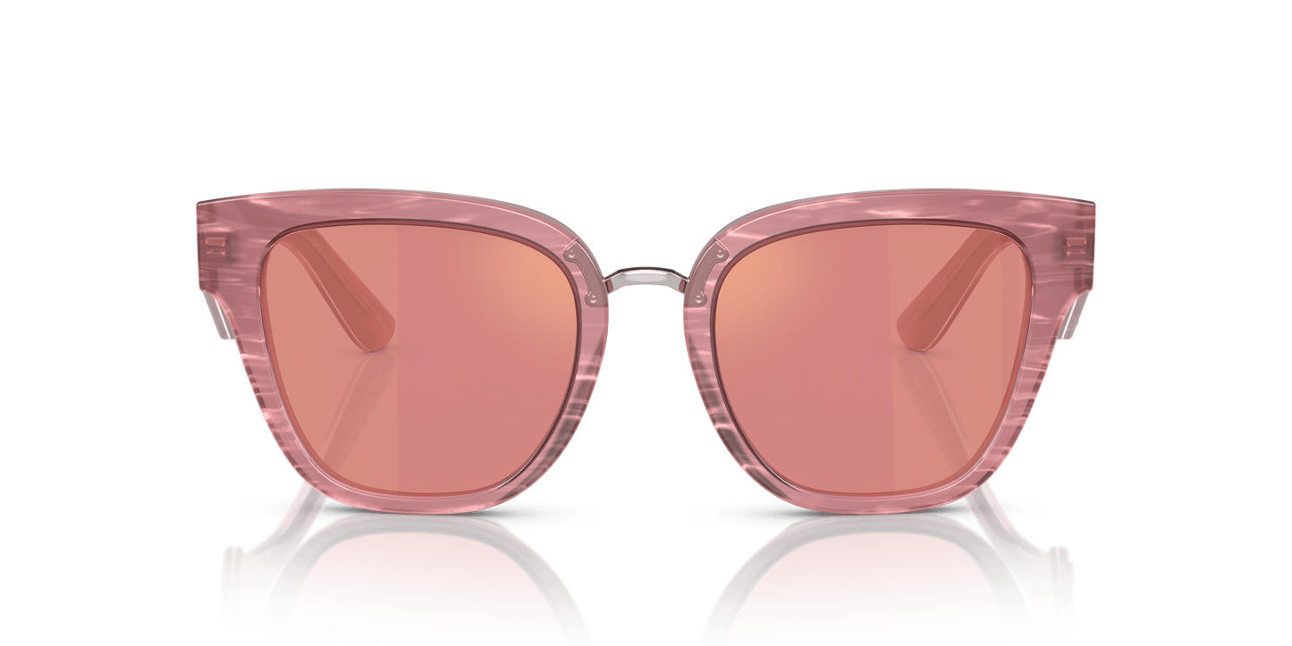 Dolce & Gabbana DG4437 Fleur Pink-Pink Dark Mirror Red Sunglasses